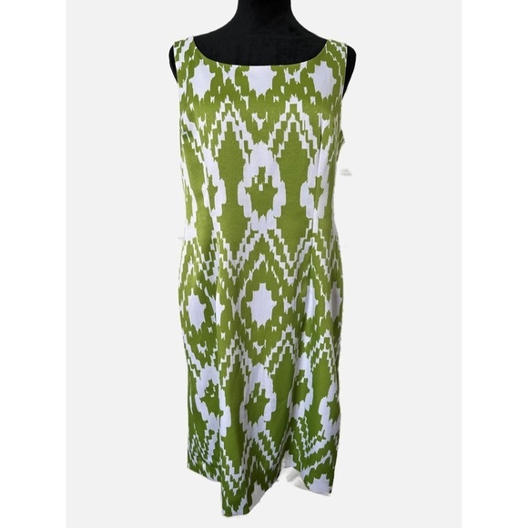 JESSICA Howard sleeveless pattern green dress in Large - Picture 1 of 8